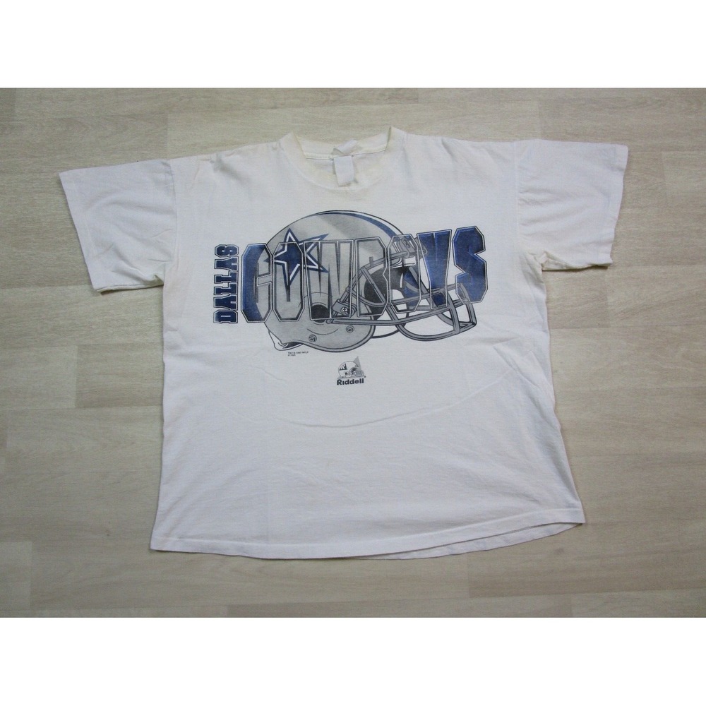 Vintage 90's Dallas Cowboys Men's T Shirt Size (L) NFL Helmet Riddell Football